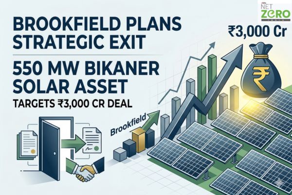 Brookfield Plans Strategic Exit from 550 MW Bikaner Solar Asset, Targets ₹3,000 Cr Deal