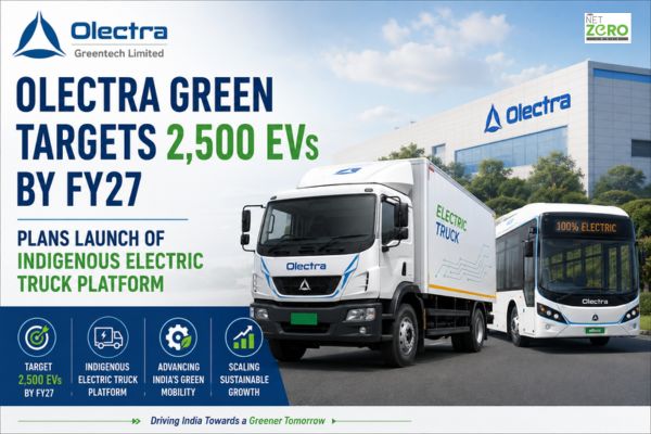 Olectra Green Targets 2,500 EVs by FY27; Plans Launch of Indigenous Electric Truck Platform