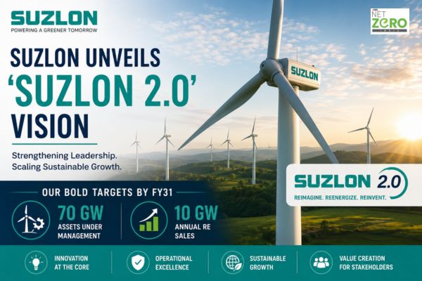 Suzlon Unveils ‘Suzlon 2.0’ Vision; Targets 70 GW Assets Under Management and 10 GW Annual RE Sales by FY31