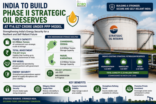 India to Build Phase II Strategic Oil Reserves with ₹14,527 Crore Investment Under PPP Model
