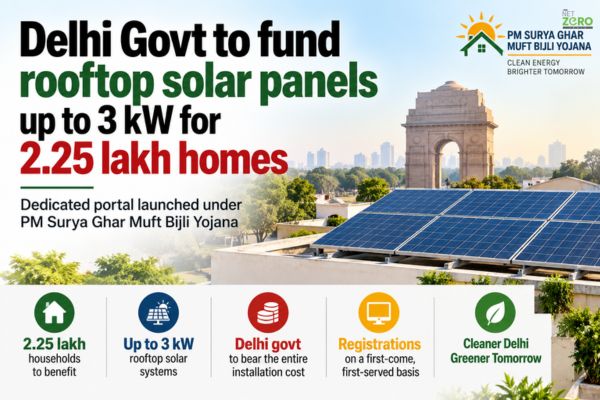 Delhi Govt to Fund Rooftop Solar Installations for 2.25 Lakh Homes