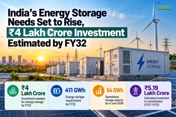 India’s Energy Storage Needs Set to Rise, ₹4 Lakh Crore Investment Estimated by FY32